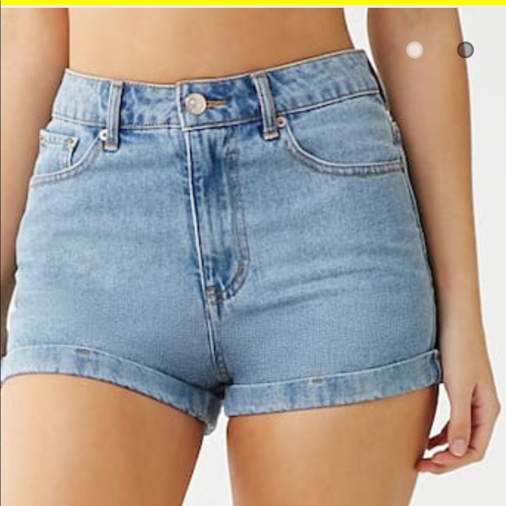 F21 High Rise Denim Shorts Sz 26